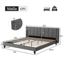 Bed Bases & Foundations - Gray + Velvet + 180cm*200cm - View 10