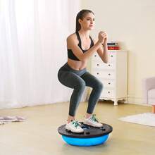 Half Exercise Ball Trainer, 23 Inch Balance Ball Trainer, 660 Lbs Capacity Stability Ball, Yoga Ball With Resistance Bands And Pump, Strength Fitness Ball For Home Gym, Full Body Workouts, Blue - Blue - View 9
