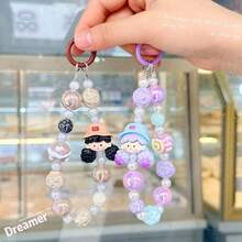 Beaded Popcorn Charm, Random Hand-Painted Bead Pattern, Keychain, Bag Charm, Phone Strap, Accessory (Shipped By Color Series) - Multicolor - View 8