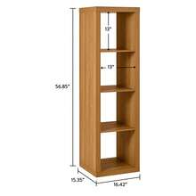 4-Cube Vertical Storage Organizer Cabinet Open Shelf Unit, Light Honey - Light Honey - View 10