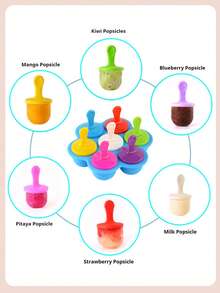1 pezzo Stampo in silicone per ghiaccioli a 7 colori, stampo multifunzione in silicone per ghiaccioli, stampo per gelato, stampo fai-da-te per ghiaccioli per bambini, stampo multifunzione per gelato per uso domestico, macchina per il ghiaccio, cucina, ghiacciolo, frutta, gelato, ghiaccio, cubetti di ghiaccio, torta, cibo, vassoio per il ghiaccio, casa, forniture per la cucina estiva - Stesso stile, più colori - Visualizzare 13