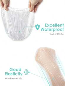 200/100/50pcs Disposable Waterproof Reusable Shower Cap, Suitable For Salons, Spas And Other Occasions To Protect Hair, Thick & Elastic Shower Cap, Easy To Carry - Basic model - View 3