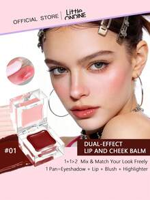 Little Ondine 01 Dual-Effect Lip & Cheek Balm, Moisturizing & Lightweight Texture, Creates Natural Makeup Look, Bright & Natural, Compact & Portable, Excellent Moisturizing Effect, Can Be Used As Lip Gloss And Blush, 3.8g/0.13oz - 01DUAL EFFECT LIP and CHEEK BALM - View 2