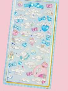 SANRIO 1张3D立体浮雕水晶贴纸手机壳DIY贴纸，可爱卡通水晶装饰贴纸，适用于手机、行李箱、笔记本，精美水晶环氧树脂浮雕装饰贴纸，流行手机壳贴纸，节日礼物（颜色随机） - 彩色 - 查看 19