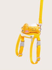 PETCHIC Cute Dinosaur Design Dog Harness Leash Set, Includes Backpack And Leash, Adjustable Soft Plush Material, Zipper Pocket, Suitable For Small Dogs & Cats, Non-Pulling, Pet Lover Birthday Gift & Pet Supplies - Multicolor - View 11