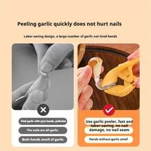 Multifunctional Double-Headed Garlic Peeler - Easy To Use Manual Kitchen Tool, Quickly Peels Garlic Cloves And Removes Light Skin, Durable Plastic Design, Non-Irritating, Ideal For Home Cooking, Garlic Peeling Tool | Ergonomic Design | Durable Plastic - Yellow - View 2