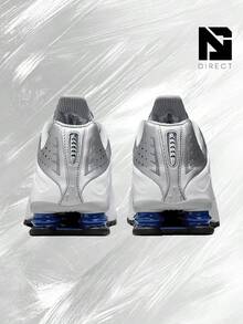Nike Shox R4 Metallic Silver Deep Royal Blue – Men's Lifestyle Sneakers – Shoes For Man -Vintage-Spring & Summer-Inspired Running Shoes, Shock-Absorbing Comfort, Gym To Streetwear Casual Wear-Mother's Day Gifts-Father's Day Gift– HQ1988 102 - Trắng/Bạc ánh kim/Xanh hoàng gia đậm/Trắng - Xem 4