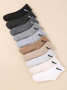 20双儿童中筒袜，船袜，运动袜，适合新学期日常穿着，男女通用，适合1-16岁儿童，四季皆宜，透气柔软舒适。 - 彩色 - 查看 2