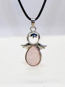 1 pieza Colgante de alas de ángel con ópalo, amatista y gotas de agua sintéticas - Perfecto para manualidades de joyería, collares y pulseras - 1 ángel - Ver 15