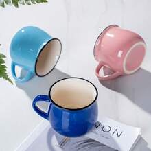 1 Stück abgerundete Keramik Kaffeetasse/Becher, einfach zu greifen, vielseitig einsetzbar, geeignet für Büro, Zuhause, alle Getränke, tolles Geschenk - Verschiedenfarbig - Übersicht 5