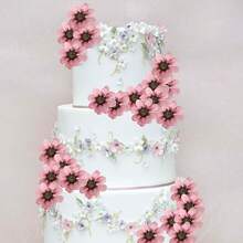 9 Pack Red Rose Artificial Flower Cake Toppers Cake Picks For Wedding Bridal Shower Birthday Anniversary Valentine's Day Party Supplies Wedding Decorations - Design 1 - View 3