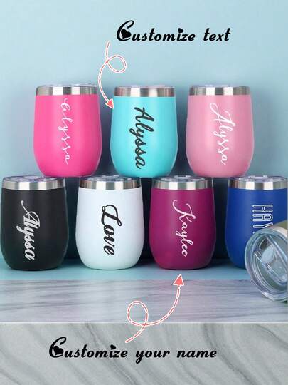 كوب مخصص بشكل حرف U جميل، كوب مزدوج الطبقة معزول بالفراغ لحليب الإفطار والقهوة والبيرة، كوب معزول حراريًا، من الفولاذ المقاوم للصدأ 304 بسعة 340 مل مع فتحة للقش، أنيق وبسيط وجميل، كوب شرب حراري مخصص، هدية للعائلة واحتفالات عيد الميلاد وهدية للحبيب والصديقة والأم والأب، هدية مثالية لعيد الحب والذكرى السنوية والكريسماس وعيد الشكر