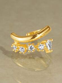 1 pieza Pendientes de clip de plata de ley 925 para mujeres, hipoalergénicos, adecuados para uso diario, bodas, fiestas, compromisos, joyería de alta calidad - Dorado - Ver 4