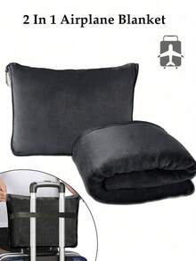 Premium Soft Travel Blanket & Pillow Set, Multifunctional Travel Blanket, Resting Blanket, High-Quality Textured Travel Pillow, Can Be Stored In Handbag Or Backpack, Easter Gift, Travel Pillow, Travel Accessories, Suitable For Car, Plane, Airport, Camping, And More, Essential For Travel - Multicolor - View 12