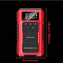 7-In-1 Portable Car Jump Starter With Air Compressor & LCD Display - Heavy-Duty Battery Booster Suitable For Gas/ Engines, Emergency Power Source With 3-Mode Flashlight - D Style - View 3