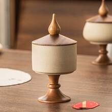 1pc Vintage Style Thick Ceramic Canister With Lid, Candy/Dried Fruit/Jam Storage Jar, Kitchen Spice Container, Sugar Pot, Suitable For Kitchen Storage And Entryway Decor - Stoneware - View 8