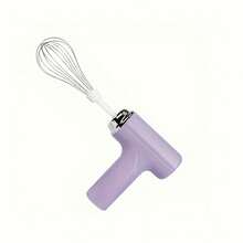 Egg Beater, Compact Electric Hand Mixer Handheld Milk Frother Portable Cordless Electric Whisk Rechargeable Small Mixer For Eggs, Milkshake Cream, Butter, Salad, Dressing - 淡紫色 - 查看 1