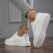 Gold-Rimmed, Ultra-Stylish Women's Sneakers With A Comfortable Feel And Simple, Elegant Color Scheme ,Zapatillas Elegantes De Mujer,Zapatos De Mujer - 白色升級款 - 查看 4