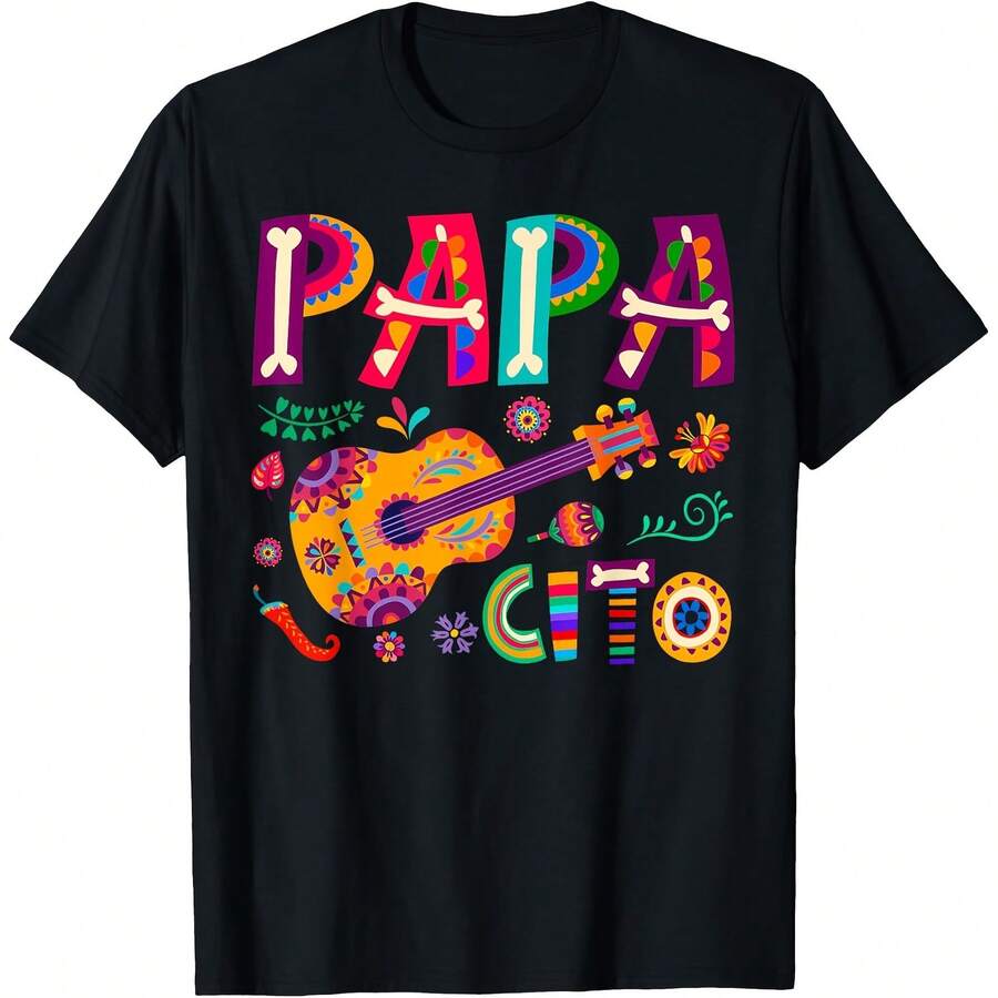 Cinco De Mayo Papacito Flower Papa Cito Mexican T-Shirt - Women's T-Shirt,Men tshirt , Unisex style Gift T-Shirt ,Comfortable home wear, Daily fashion, Party wear T-shirt, Sizes S - XXL, Black