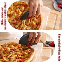 Pizza Cutting Wheel With Detachable Blades, Featuring A Safety Blade Guard, Ultra-Sharp Stainless Steel Construction, Easy Cutting, And Easy Cleaning; Dishwasher - Multicolor - View 7