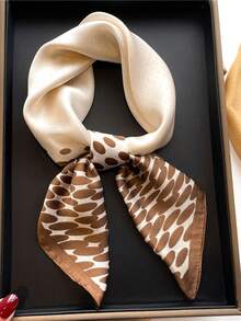 1条女士几何印花头巾，真丝发带，颈巾，适合日常使用 - 彩色 - 查看 2
