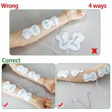 TENS Muscle Stimulator Electric Pulse Body Massager, Multi-Function Massage Device With 8 Electrode Pads - White - View 12