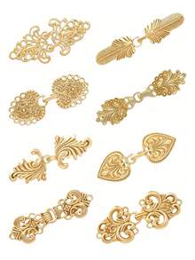1-7pcs Vintage Style Cardigan Clips - Elegant Sweater Dress Clips, Scarf Pins, Shawl Brooch, Suitable For Dresses And Knits, Silver Metal Brooch - Antique Silver - View 13