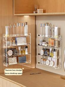 One No-Drill Floating Shelf, A Bathroom Cosmetics Display Rack, Suitable For Storing Medicines, Essential Oils, Small Figurines, Toys, Glasses, Nail Polish, Etc., Saving Space And Perfect For Back-To-School Supplies.,Room Decor - Multicolor - View 5