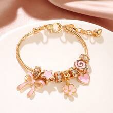 1 Piece – Bracelet With Bow, Flower And Heart – 6 Cm Diameter - 金色 - 查看 3