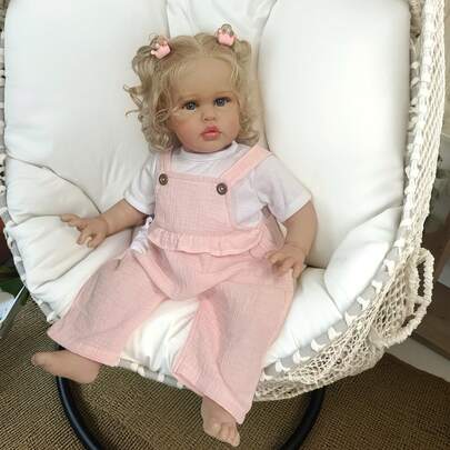 24 tums NPK Reborn Allie-docka, nyfödd babydocka, prinsessflicka, realistisk mjuk 3D-hudkonstdocka, handgjort rotat hår