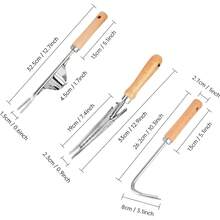 Puller Stainless Steel 3 Pieces Manual  Puller With Wooden Handle, Garden Manual Er Root Puller Garden Tool Root Puller  Fork For Garden For Digging, Loosening, Transplanting, Ing - 1 - View 8