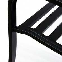 3-Seater Steel Garden Bench With Cast Iron Armrests, Black, 127 X 60 X 89 Cm, For Garden, Patio, Balcony - Black - View 8