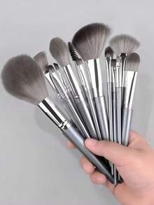 14pcs Makeup Brush Set, Including Powder Brush, Blush Brush, Foundation Brush, Eyeshadow Brush, Blending Brush, Contour Brush, Portable Soft Hair Makeup Tools - Multicolor - View 2