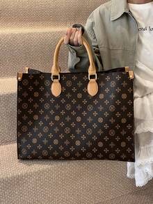 Túi xách tay cỡ lớn, kiểu dáng cổ điển retro họa tiết hoa, đa năng, phù hợp cho mọi mùa. Thích hợp cho kỳ nghỉ, du lịch, mua sắm, đi làm, đi học, làm quà tặng ngày Valentine, quà tặng cho mẹ, v.v. - Nhiều màu - Xem 6