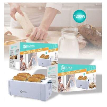 OISE ART STORE Tostapane Classico Tosta Fette Pane Multifunzione 1200w Vassoio Briciole Tx-8248 -