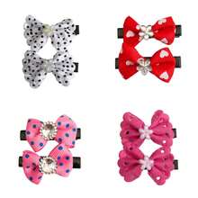 Set Of 10 Pairs (20 Pieces) Duckbill Hair Clips / Bow With Rhinestone / Colorful And Delicate / Children's - 5 đôi / 10 chiếc - Xem 4