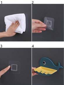 1pc Double Layer Soap Dish, Bathroom Soap Holder, Wall Mounted Soap Dish Rack, No Drilling Required - Multicolor - View 6