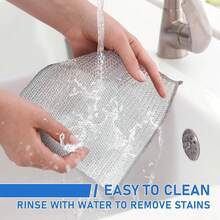 10pcs/20pcs Metal Mesh Scouring Pads, Steel Wire Pot Scrubs Alternative To Steel Wool Sponges, Household Cleaning Cloths, Non-Stick Oil Dishcloth For Kitchen Stove Pot Pan Cleaning Tools, Kitchenware - 銀色 - 查看 5