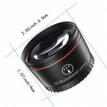 2X Telephoto Lens, Professional High Definition Optical Glass Telephoto Camera Lens, Compatible With Entax 58mm Mirrorless Cameras - Black - View 7