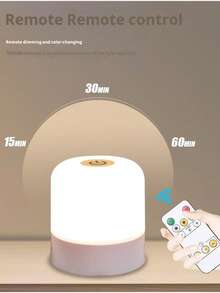 LED遥控夜灯，可充电台灯，卧室床头触摸灯，方便喂奶，护眼睡眠灯 - 白色 - 查看 9