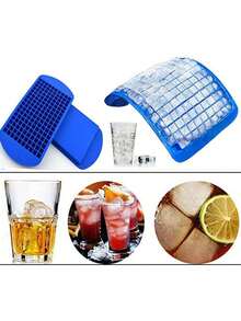 1 pieza Bandeja pequeña de silicona con 160 rejillas, fácil de liberar los cubitos de hielo, adecuada para enfriar whisky, cócteles. Los moldes suaves y apilables son convenientes para el almacenamiento y adecuados para diversas ocasiones como graduación, vuelta al colegio, bebidas y Copa del Mundo - Multicolor - Ver 10