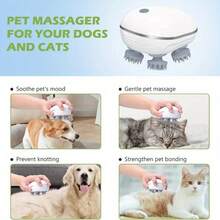 1pc Handheld Portable Electric Scalp Massager, Electric Vibration Head Relaxation Function, Suitable For Scalp/Neck/Limb Massage, Silicone Massage Head, 3-Speed Adjustable, Relieves Headache & Insomnia, Type-C Charging (500mAh Lithium Battery), Essential For Massage & Relaxation, Suitable For Adults & Pets, Perfect Gift For All Occasions - White - View 10