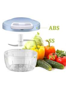 1pc Mini Garlic Grinder Onion Chopper, Manual Food Processing Vegetable Chopper, String Vegetable Chopper Onion Cutter For Ginger, Chili Peppers, Vegetables And Fruits - Multicolor - View 4