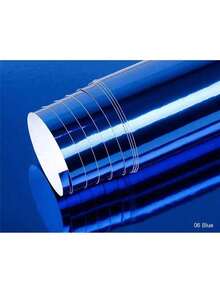 50厘米/19.69英寸*152厘米/59.06英寸电镀车身贴膜，优质PVC乙基蓝色车身贴纸 - 超亮镜面蓝色车贴，自粘，耐用耐候，电镀镜面蓝色贴膜，易撕易拉伸 - 均碼 - 查看 6