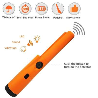 1pc Handheld Metal Detector With Precision Pinpointer And Light, Durable PVC Construction For Coins, Golden & Treasure Hunting - Outdoor, Lawn & Garden Use