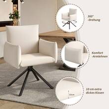 Dining Chairs - Beige + Linen - View 3