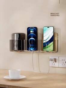 Multi-Function Mobile Phone Holder, Wall-Mounted Storage Box For Living Room, Bedside, Holds Phone, Remote Control, Charging Stand, No Drilling Required - متعدد الألوان - مشاهدة 5