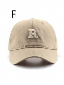 1pc Unisex R Embroidered Fashionable Baseball Cap - Multicolor - View 15