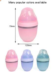 1pc Baby Bottle, 0-3 Months Infant Bottle, 150ml Anti-Colic, Silicone Anti-Drop Reusable Bottle, Easy To Clean - 彩色 - 查看 7