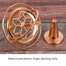 Metal Gyroscope Bracket Gyroscope Decompression Toy Mini Balance Spinning Top Artifact Rose Gold - Dorado - Ver 5
